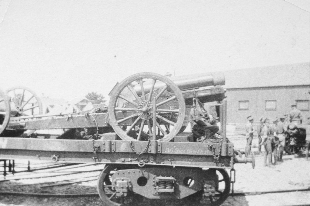 8 inch howitzer on a rail car