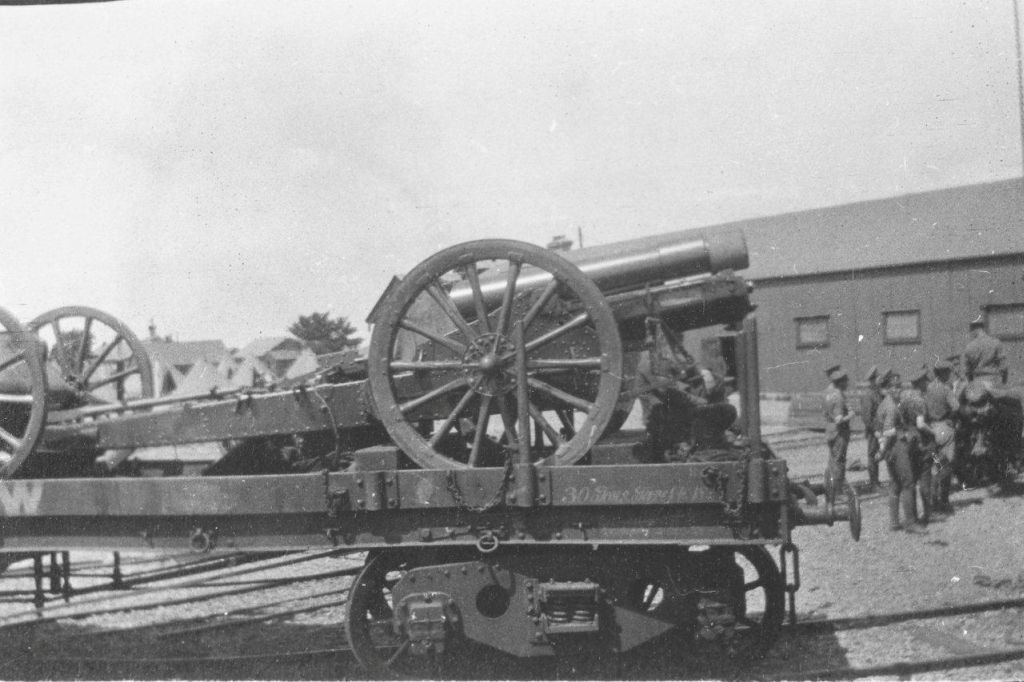8 inch howitzer on a rail car