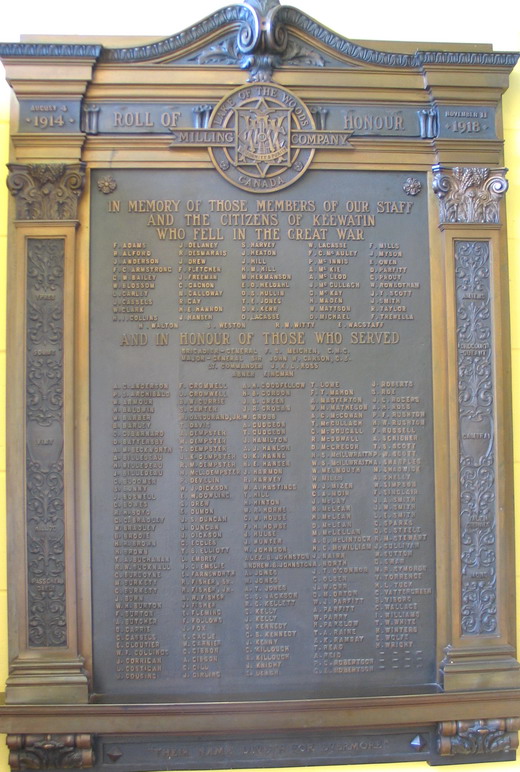 Lake of the Woods Milling Company Roll of Honour